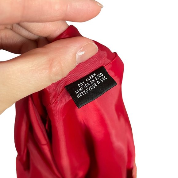 100% Silk Floral Dress 14 Maxi Long V-Neck Short Sleeve Satin Georgette Red - Picture 14 of 16